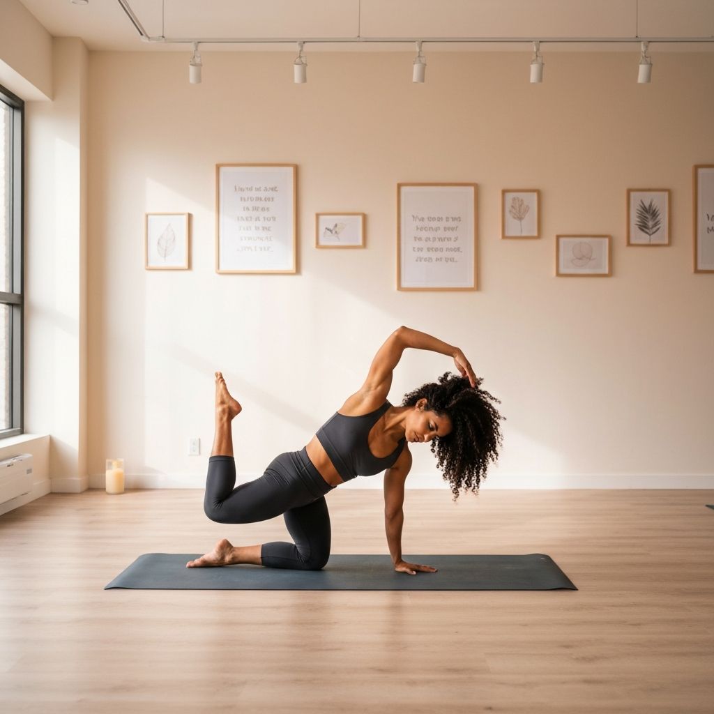 Person practicing yoga stretches